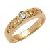 Gold Celtic Knot Ring with Diamond - 14K Gold Irish Wedding Rings